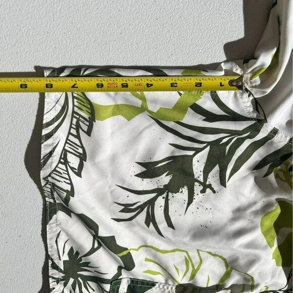 Breakwater Mens Size Large Hawaiian Swim Trunks‎ Green White Floral Beach Board - Picture 10 of 10